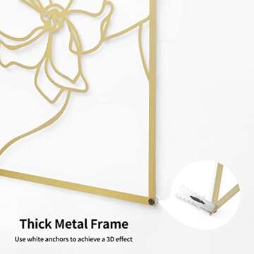 HOTNIU Gold Metal Wall Decor 3 Pieces Minimalist Abstract Wall Art Women Body Shape Line Drawing Wall Sculptures Aesthetic Home Wall Hanging Decor for Bedroom Living Room Bathroom