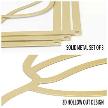 HOTNIU Gold Metal Wall Decor 3 Pieces Minimalist Abstract Wall Art Women Body Shape Line Drawing Wall Sculptures Aesthetic Home Wall Hanging Decor for Bedroom Living Room Bathroom