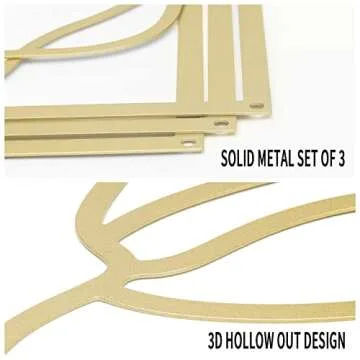 HOTNIU Gold Metal Wall Decor 3 Pieces Minimalist Abstract Wall Art Women Body Shape Line Drawing Wall Sculptures Aesthetic Home Wall Hanging Decor for Bedroom Living Room Bathroom