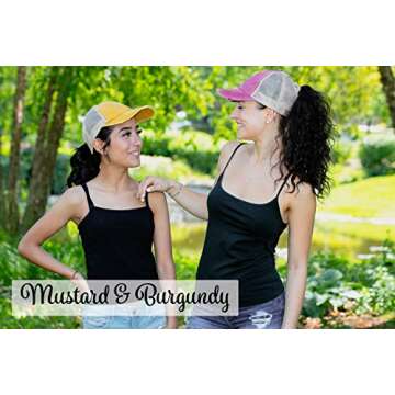 Funky Junque Women's Distressed Hat with Ponytail Hole