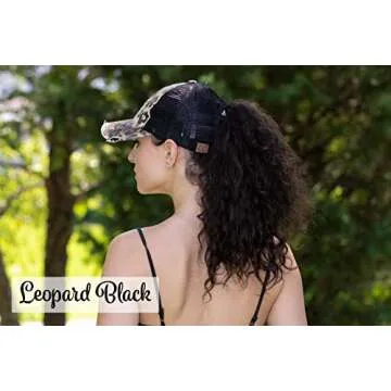 Funky Junque Women's Distressed Hat with Ponytail Hole