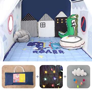 YOIKO Kids Indoor Playhouse Tent with Star Lights