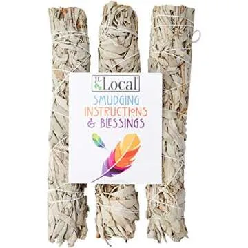 JL Local Wanderlust 9” White Sage Smudge Stick - Extra Large Smudging Wand Incense Stick for Cleansing, Purifying, Healing, Meditation, Yoga, Blessing (3 Pack)