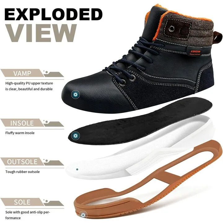 Boys Winter Snow Boots - Non-Slip High Tops