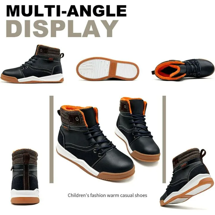 Boys Winter Snow Boots - Non-Slip High Tops