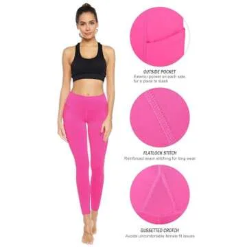 Auu High Waisted Leggings with Pockets for Women
