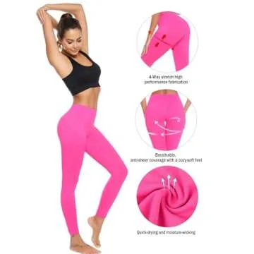 Auu High Waisted Leggings with Pockets for Women