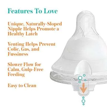 Evenflo BPA-Free Silicone Baby Bottle Nipple for 3 Months+