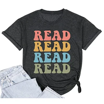 Soft Cotton Read Book Shirt for Women Book Lovers
