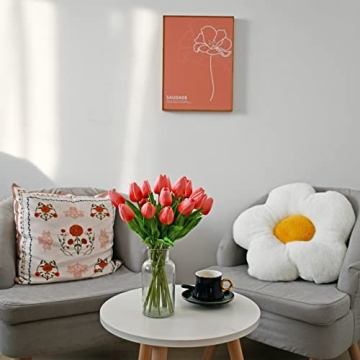 Mandy's 20pcs Realistic Coral Artificial Tulips for All Occasions