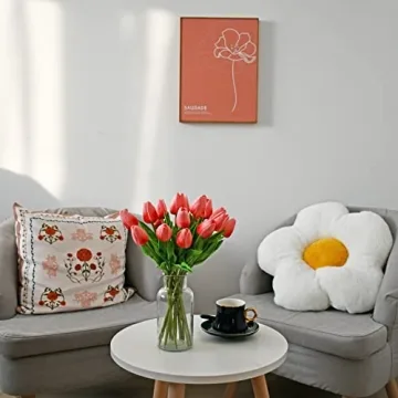 Mandy's 20pcs Realistic Coral Artificial Tulips for All Occasions