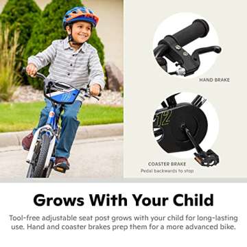 Schwinn Koen & Elm BMX Style Toddler and Kids Bike, For Girls and Boys, 12-Inch Wheels, With Saddle Handle, Training Wheels, Chain Guard, and Number Plate, Recommended Height 28-38 Inch, Black