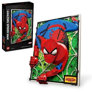 LEGO Art The Amazing Spider-Man 31209 Build & Display Home Decor Wall Art Kit, Nostalgic Super Hero ...
