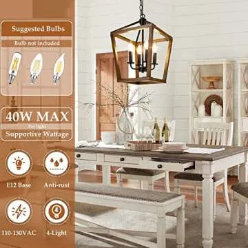 Farmhouse Chandelier Light Fixture for Kitchen Dining Room