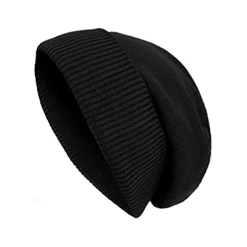 Surblue Knit Beanie Hat for Men Women Winter Slouchy Warm Cuffed Plain Skull Cap Fisherman Unisex, B...