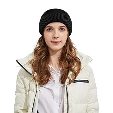 Surblue Knit Winter Beanie for Men and Women - Black