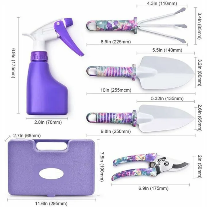 5-Piece Garden Tool Set with Non-Slip Grip