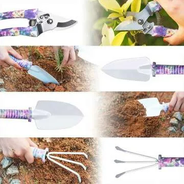 5-Piece Garden Tool Set with Non-Slip Grip