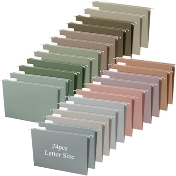 Yaomiao 24 Pcs Hanging File Folders - Multicolor Organization Solution