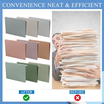 Yaomiao 24 Pcs Multicolor Hanging File Folders for Organization