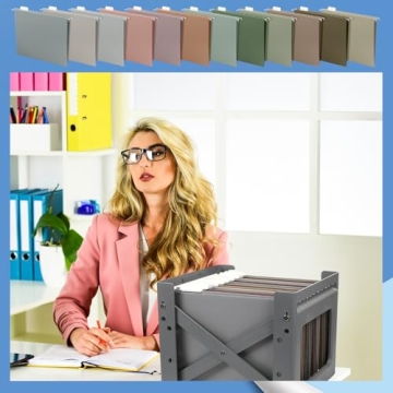 Yaomiao 24 Pcs Multicolor Hanging File Folders for Organization