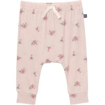 Modern Moments by Gerber Baby Girls' Bodysuit and Pant Set, Pink Roses, 0-3 Months