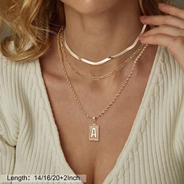 Layered Initial Necklaces for Women Gold Plated Stylish Gifts