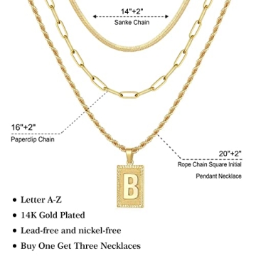 Layered Initial Necklaces for Women Gold Plated Stylish Gifts