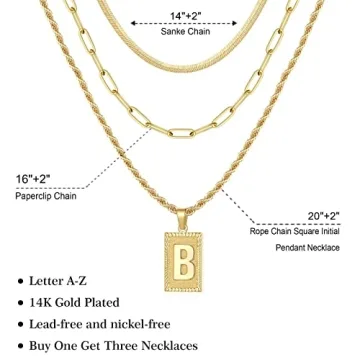 Layered Initial Necklaces for Women Gold Plated Stylish Gifts