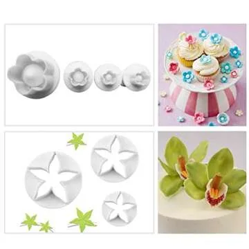 HOSL Cake Tools 14 sets (46pcs) Flower Fondant Cake Sugarcraft Decorating Kit Cookie Mould Icing Plunger Cutter Tool