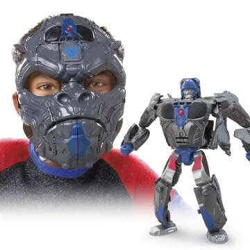 Transformers Rise of the Beasts Movie Optimus Primal, 2-in-1 Converting Roleplay Mask Action Figure Toy, 6+ Years, 9-inch