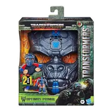 Transformers Rise of the Beasts Movie Optimus Primal, 2-in-1 Converting Roleplay Mask Action Figure Toy, 6+ Years, 9-inch