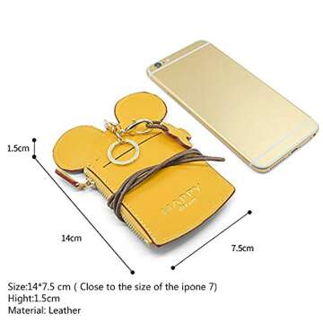 LEECCO Red Neck Pouch,Trend Small Travel Leather Student ID Card Holder Lanyard Neck Pouch Bag With ...