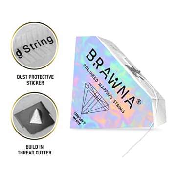 White Pre Inked String for Eyebrow Mapping - Microshading Supplies - Brow Henna Tinting Kit - Eyebrow Measuring Tool - 2 Pack