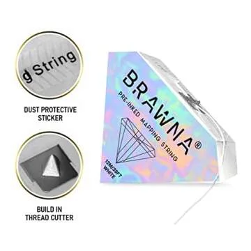 White Pre Inked String for Eyebrow Mapping - Microshading Supplies - Brow Henna Tinting Kit - Eyebrow Measuring Tool - 2 Pack