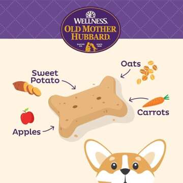 Old Mother Hubbard by Wellness Classic Just Vegg'N Natural Dog Treats, Crunchy Oven-Baked Biscuits, ...