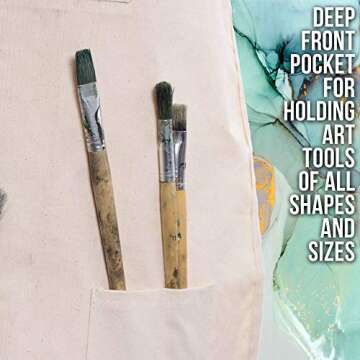 U.S. Art Supply Large Canvas Adjustable Artist Apron - Size: 27" x 21"