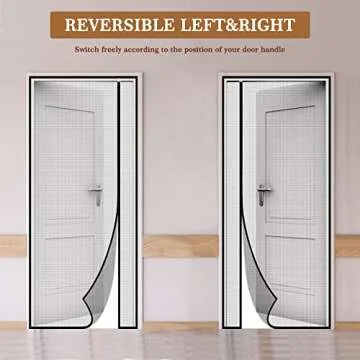 Yotache Reversible Left Right Side Opening Tall Magnetic Screen Door Fits Door Size 36 x 96, Reinforced Polyester Mesh, Actual Screen Size 38" x 97" Black