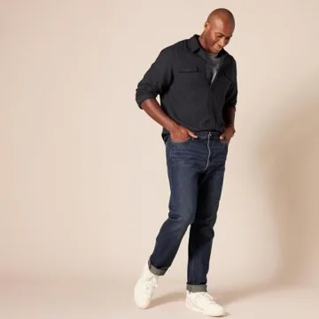 Stylish Amazon Essentials Men's Slim-Fit Jeans in Dark Wash