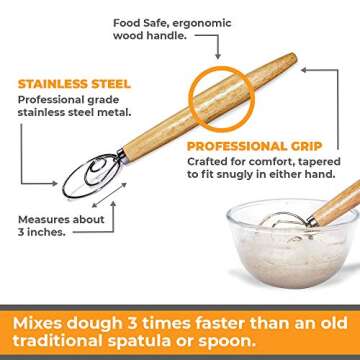 9 inch Banneton Bread Proofing Kit : Sourdough Bread Maker Danish dough Whisk Large Wicker Basket + Bread Scorer Lame + Dough Scraper Tool + Linen Liner Cloth + Banneton Proofing Basket