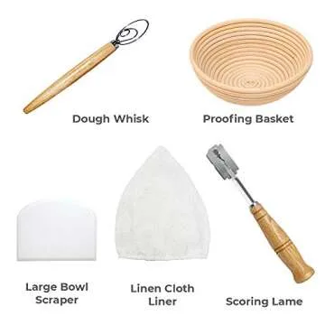 9 Inch Banneton Proofing Basket Set for Sourdough Baking