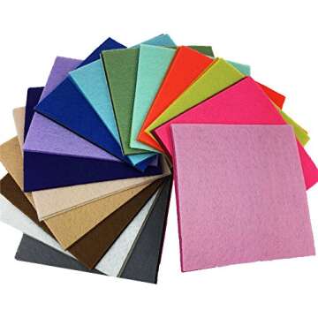 88pcs 4 x 4 inches (10 x 10cm) Assorted Color Mini Felt Fabric Sheets Patchwork Sewing DIY Craft 1mm Thick