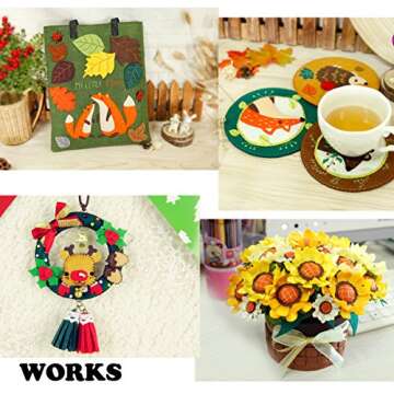 88pcs 4 x 4 inches (10 x 10cm) Assorted Color Mini Felt Fabric Sheets Patchwork Sewing DIY Craft 1mm Thick