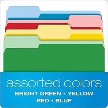 Pendaflex CutLess File Folders, Letter Size, 1/3 Cut, Assorted Colors, 100 per Box (48440)