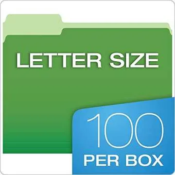 Pendaflex CutLess File Folders, Letter Size, 1/3 Cut, Assorted Colors, 100 per Box (48440)