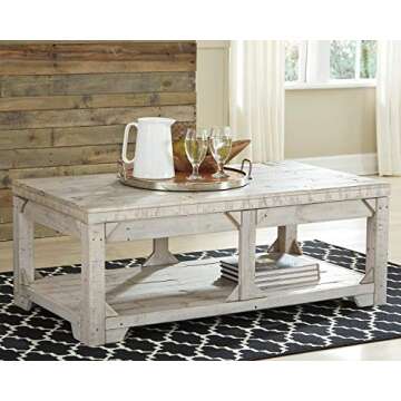 Signature Design by Ashley Ashley Furniture Signature Design-Fregine Coffee Table Farmhouse, Whitewash