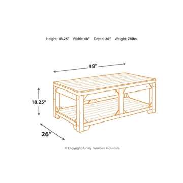 Signature Design by Ashley Ashley Furniture Signature Design-Fregine Coffee Table Farmhouse, Whitewash