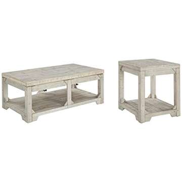 Signature Design by Ashley Ashley Furniture Signature Design-Fregine Coffee Table Farmhouse, Whitewash