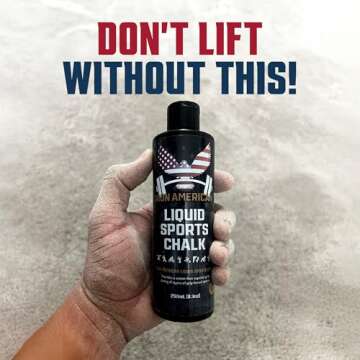 IRON AMERICAN Liquid Chalk - No-Mess Long-Lasting Grip Chalk for Weightlifting, Gymnastics, Rock Climbing, and Fitness Training - Combo 250ml + 50ml Travel - Advanced Hand Chalk for Gym
