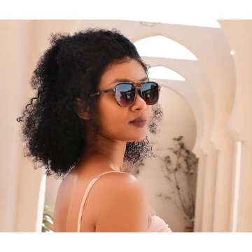 FEISEDY Retro Square Aviator Sunglasses Women Men 70s Vintage Trendy Plastic Frame Sun Glasses B2835